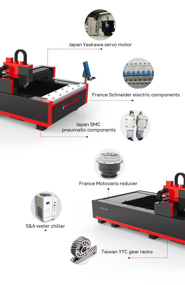 500w plaatwerk goedkope prijs Fiber lasersnijmachine te koop